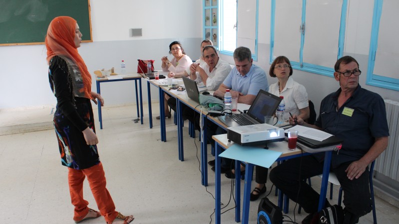 Ines Horrich and examination board (Dr. Fatma Ben Salah, I. Murtezani, C. Tardiff, prof. Frank Braatz, interpreter Susanne Friedrich, W. Raab). 